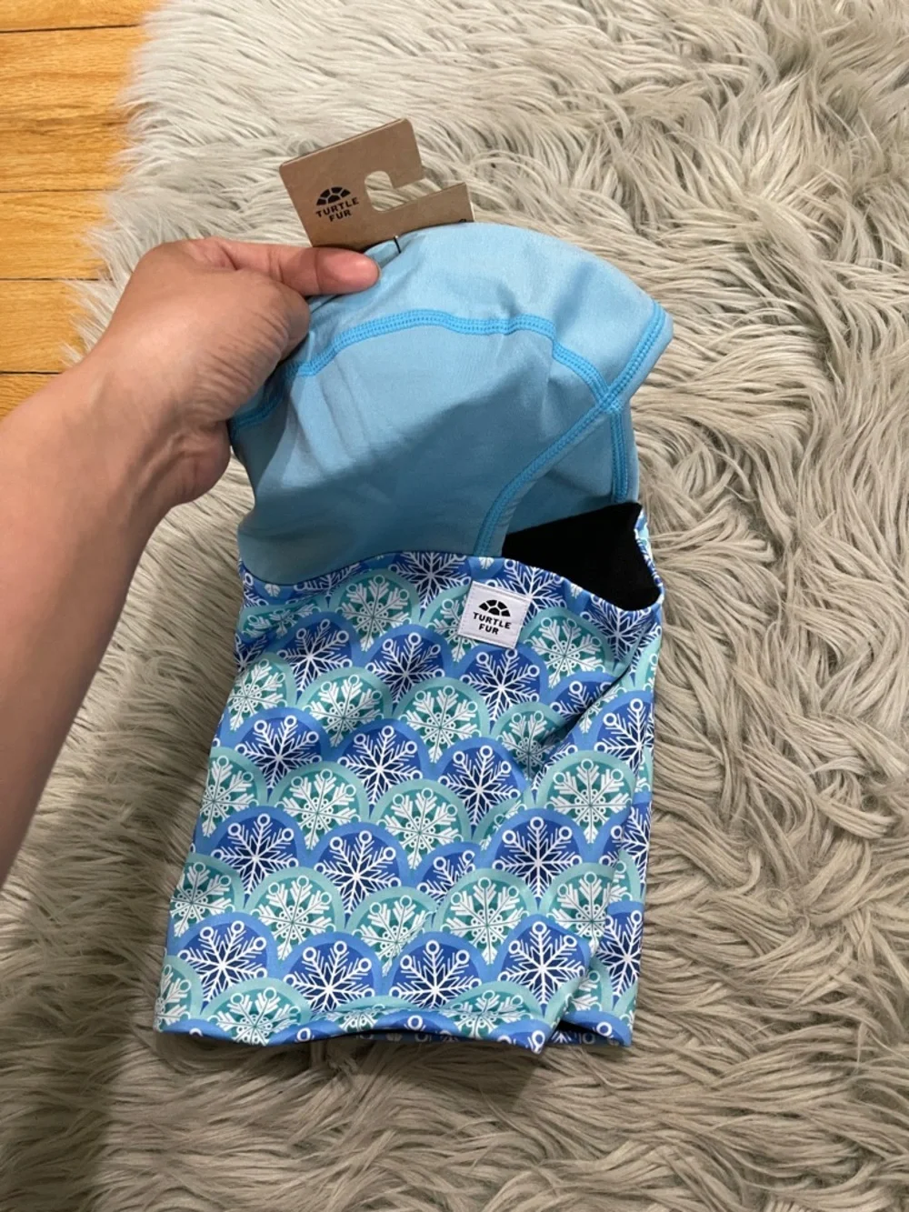 Turtle Fur Kids Light Blue & Blue Patterned Neck Gaiter